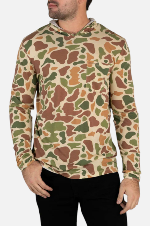 Sendero Provisions Yucatan Bamboo Hoodie Tech in Field Camo