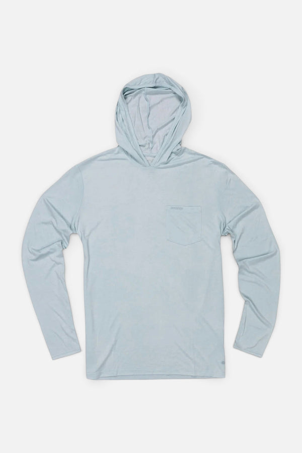 Sendero Provisions Yucatan Bamboo Hoodie Tech Shirt in Frio Blue
