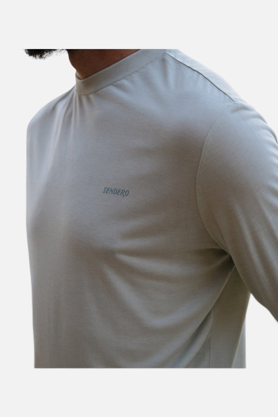 Sendero Provisions Yucatan Bamboo Long Sleeve Tech Shirt in Flats Green – flat lay