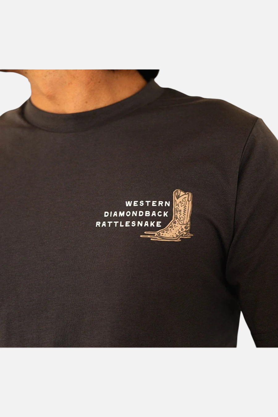 Sendero Rattlesnake Tee in Vintage Black – back view