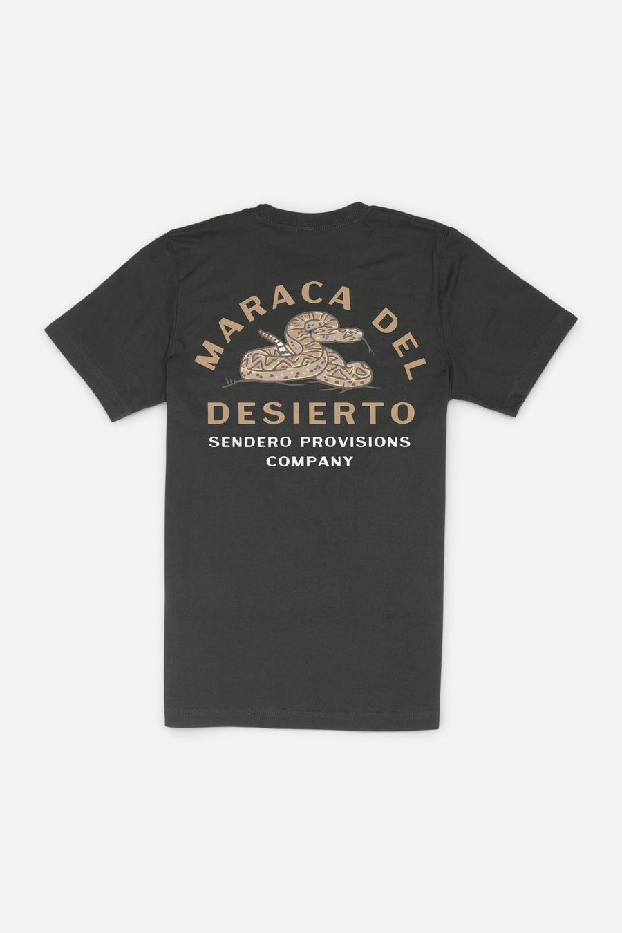 Sendero Rattlesnake Tee in Vintage Black – detail