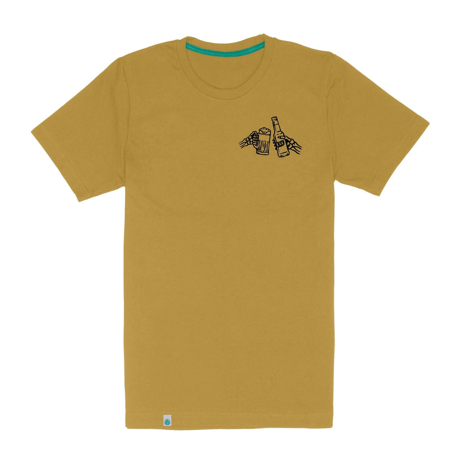 Sendero Shootin' Hand Salud Tee in Goldenrod – side view