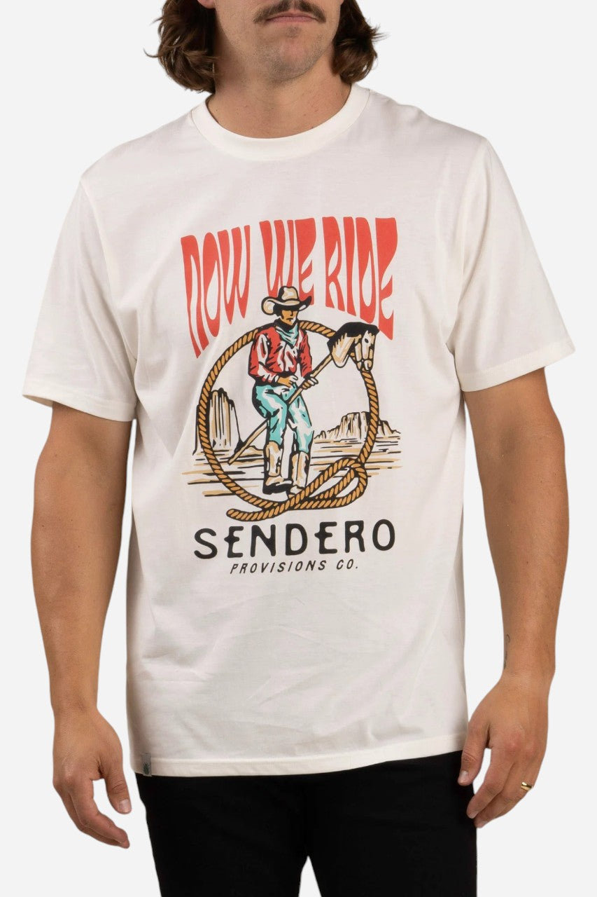 Sendero Stick Horse T-Shirt White – back view