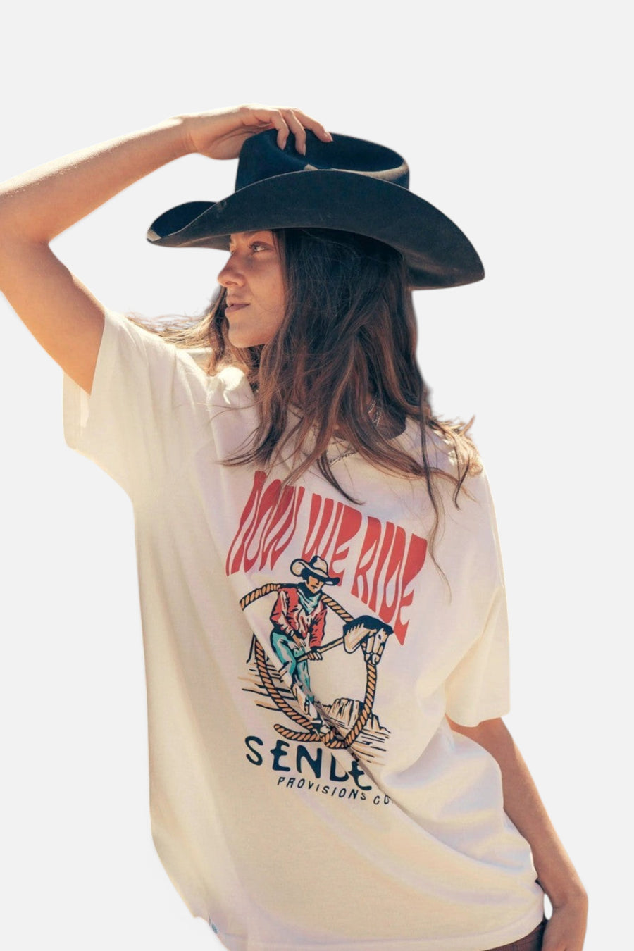 Sendero Stick Horse T-Shirt White – detail