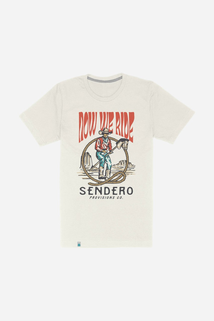 Sendero Stick Horse T-Shirt White – front view