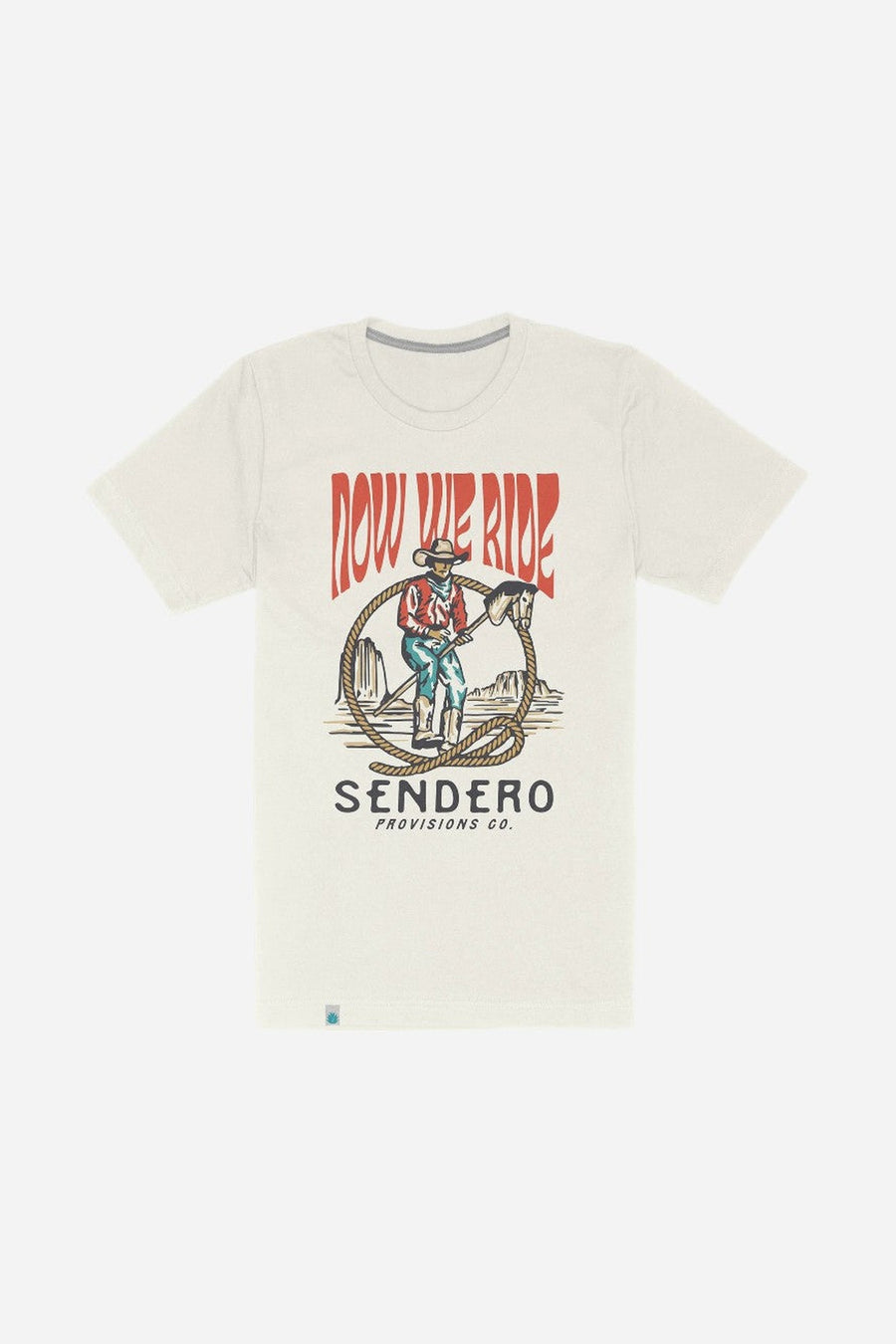 Sendero Stick Horse T-Shirt White – flat lay