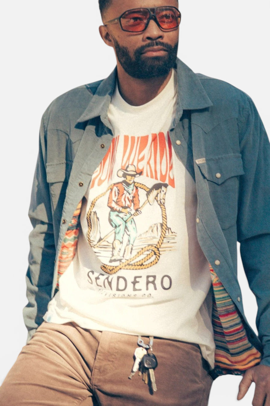 Sendero Stick Horse T-Shirt White – side view