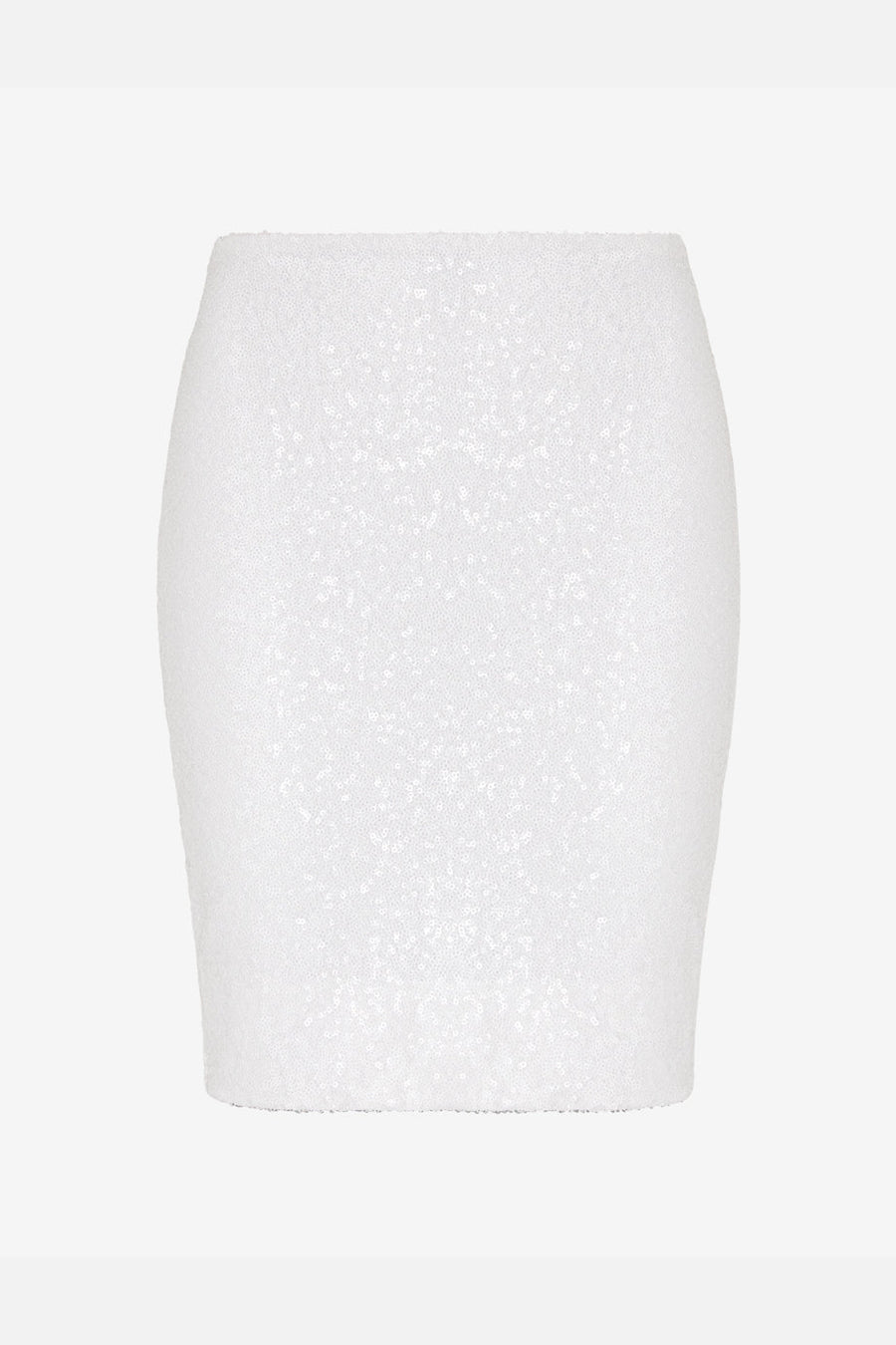 Sequin Mini Skirt in White – side view