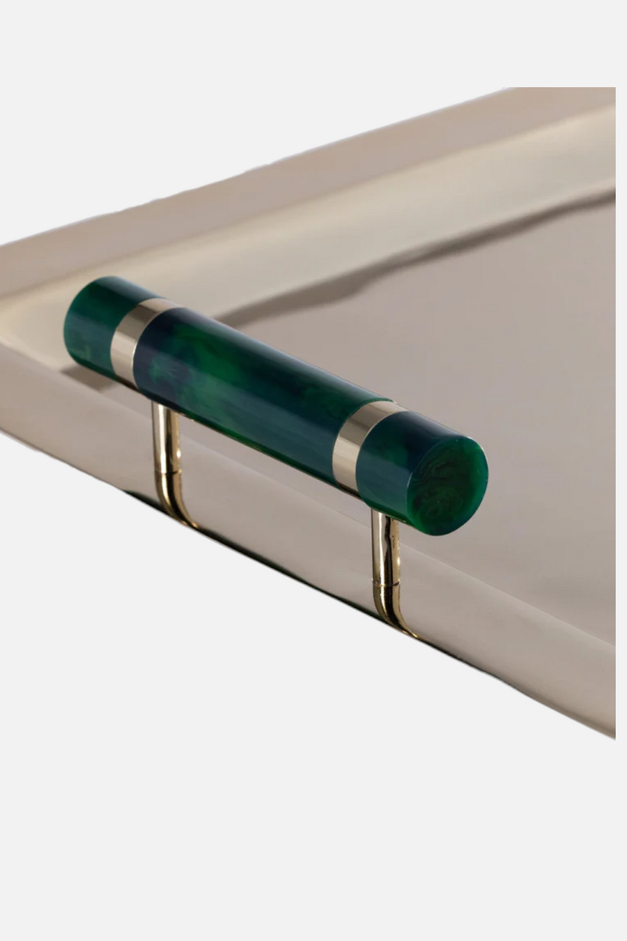 Zodax Spiga Serving Bar Tray in Gold & Green