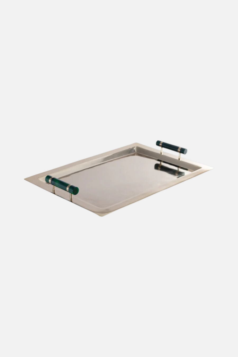 Zodax Spiga Serving Bar Tray in Gold & Green