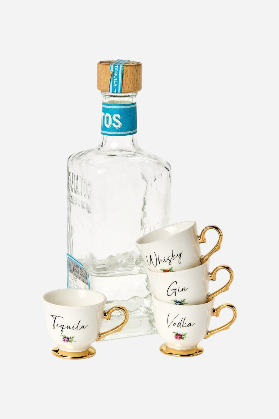 Set of 4 Teacup Shot Glasses in Gift Box – detail