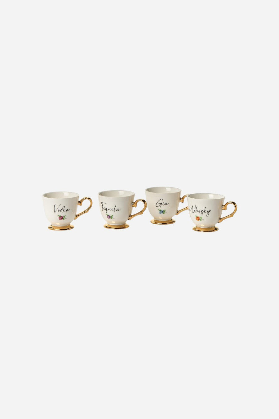Set of 4 Teacup Shot Glasses in Gift Box – flat lay
