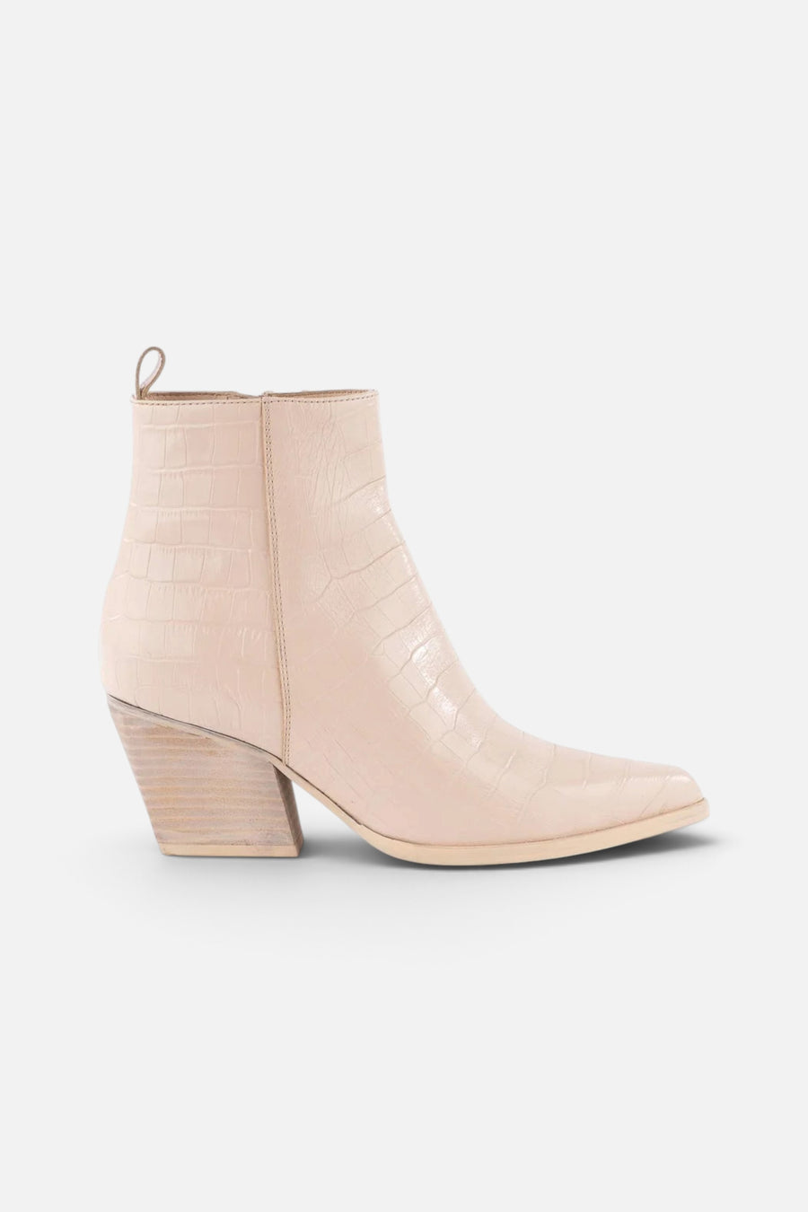 Seychelles Aboard Boot in Cream Croco Leather – front view
