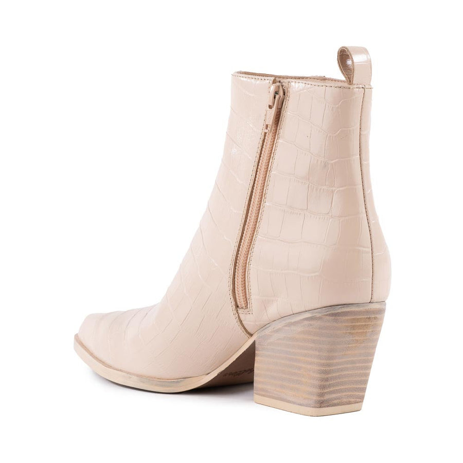 Seychelles Aboard Boot in Cream Croco Leather – side view
