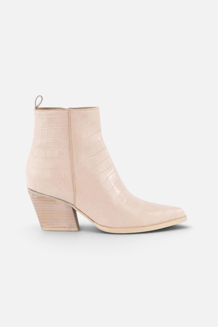 Seychelles Aboard Boot in Cream Croco Leather – side view