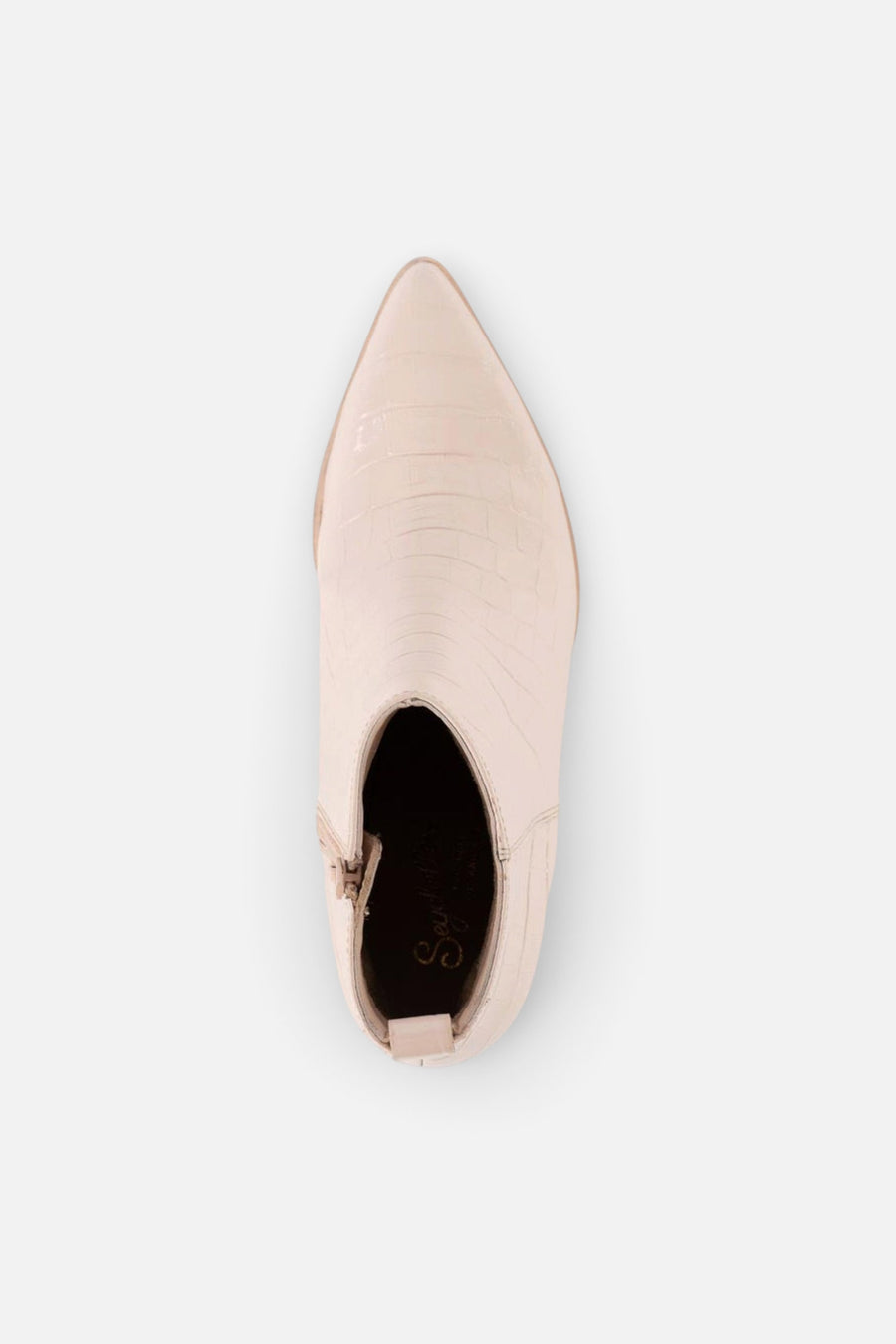 Seychelles Aboard Boot in Cream Croco Leather – top view