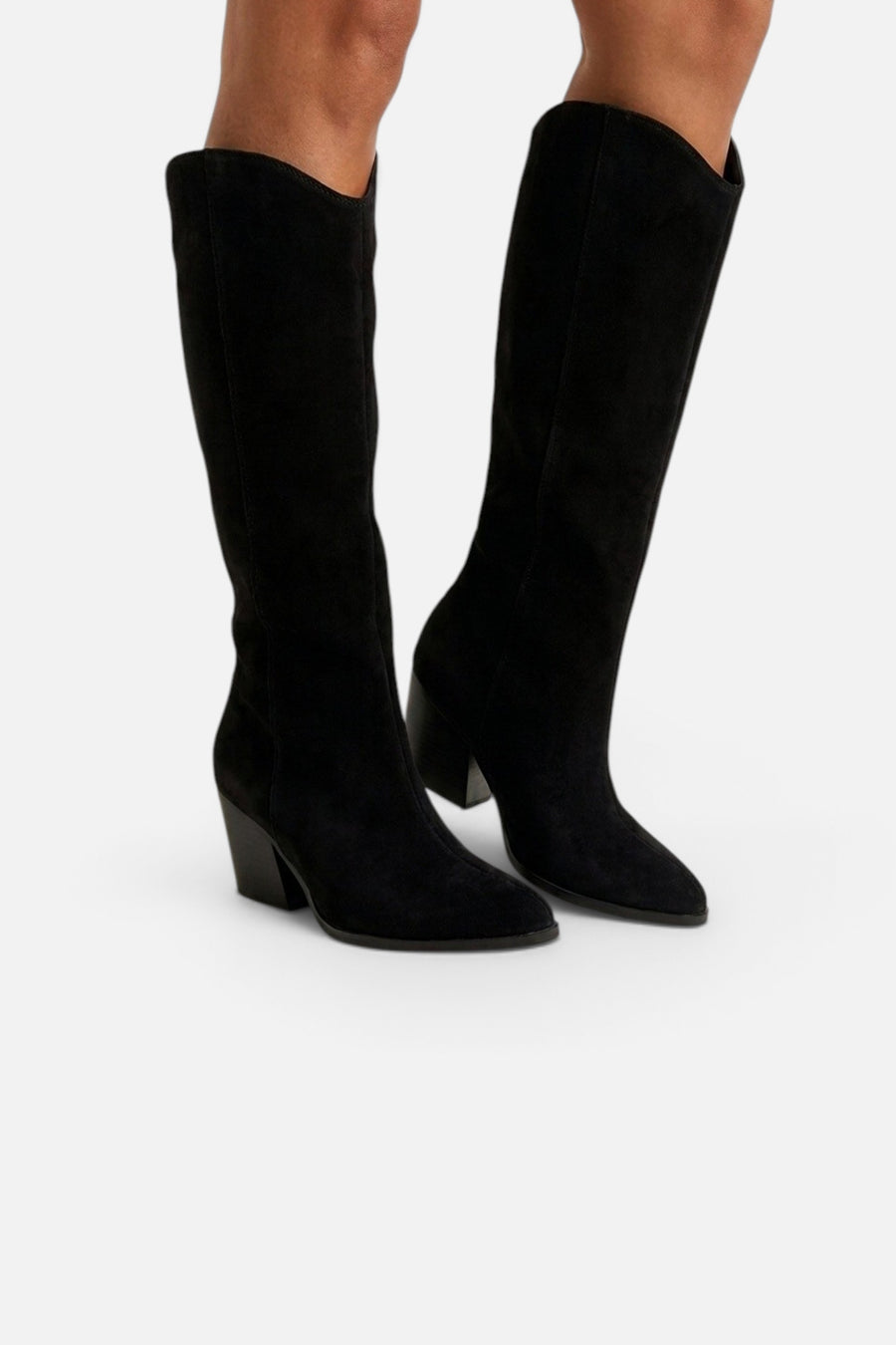 Seychelles Begging You Tall Boot in Black – on model
