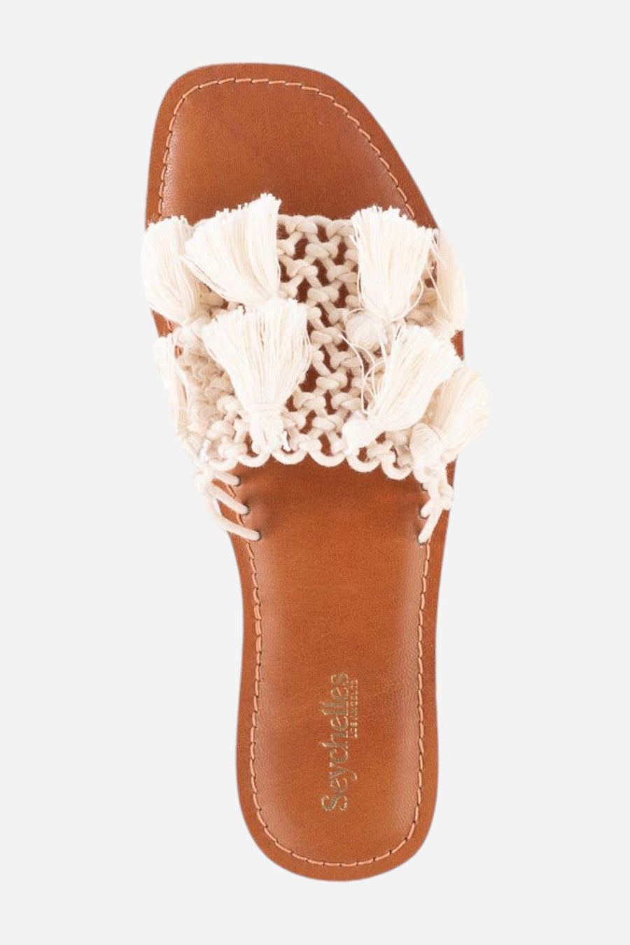 Seychelles Camellia Macrame Tassel Sandals in Natural – detail