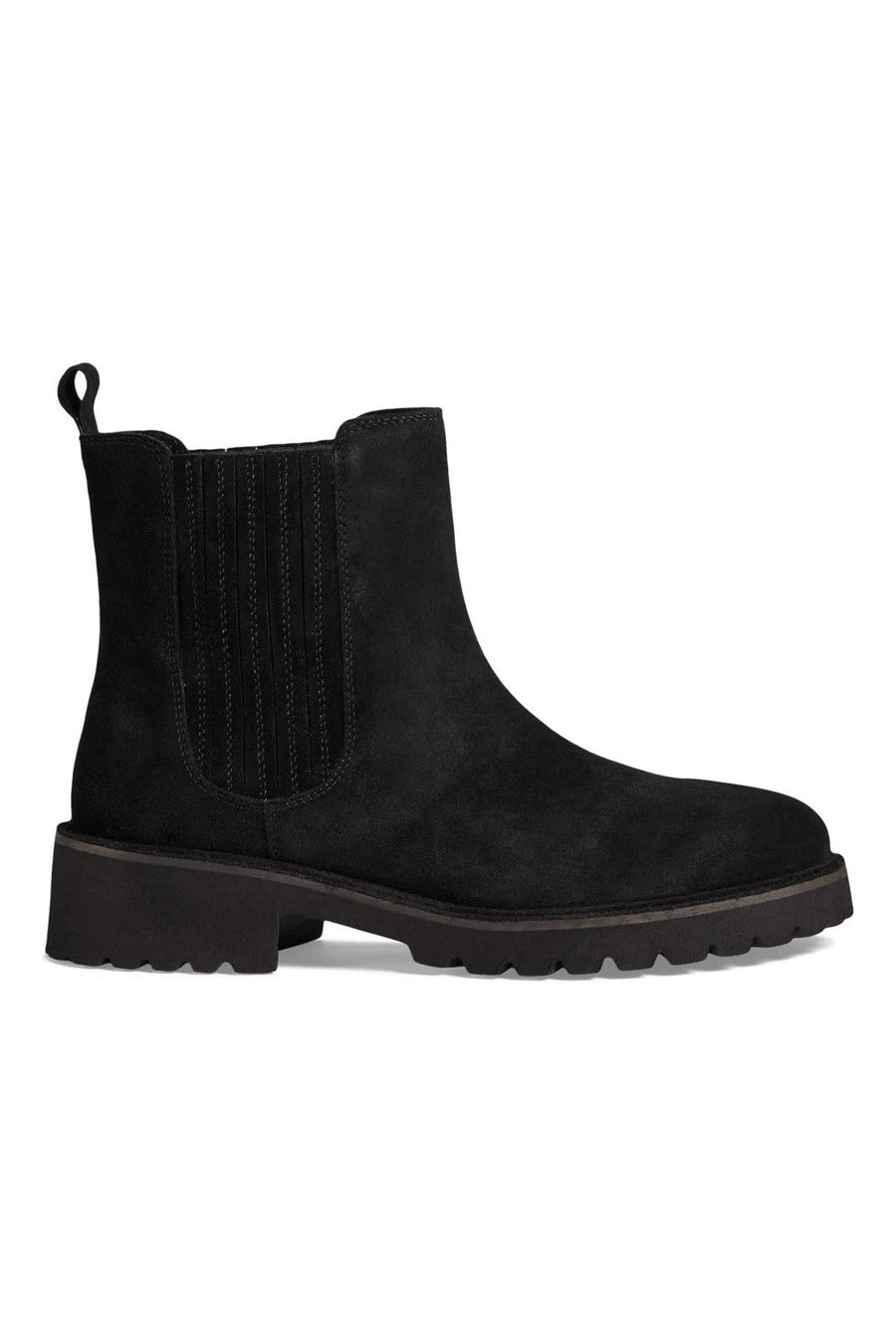 Seychelles Cashew Booties in Black Suede – back view