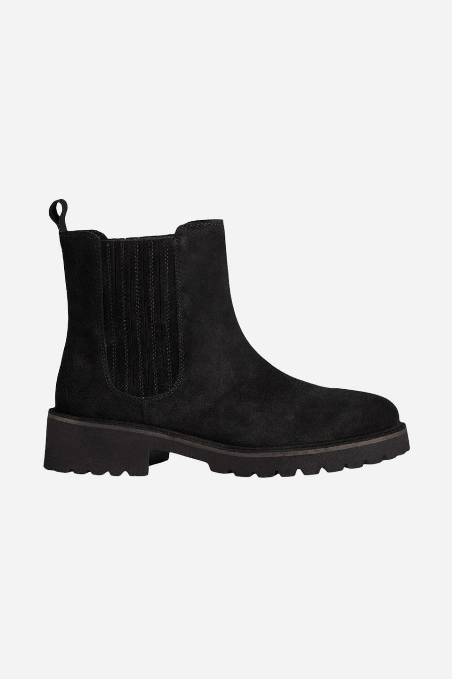 Seychelles Cashew Booties in Black Suede – front view