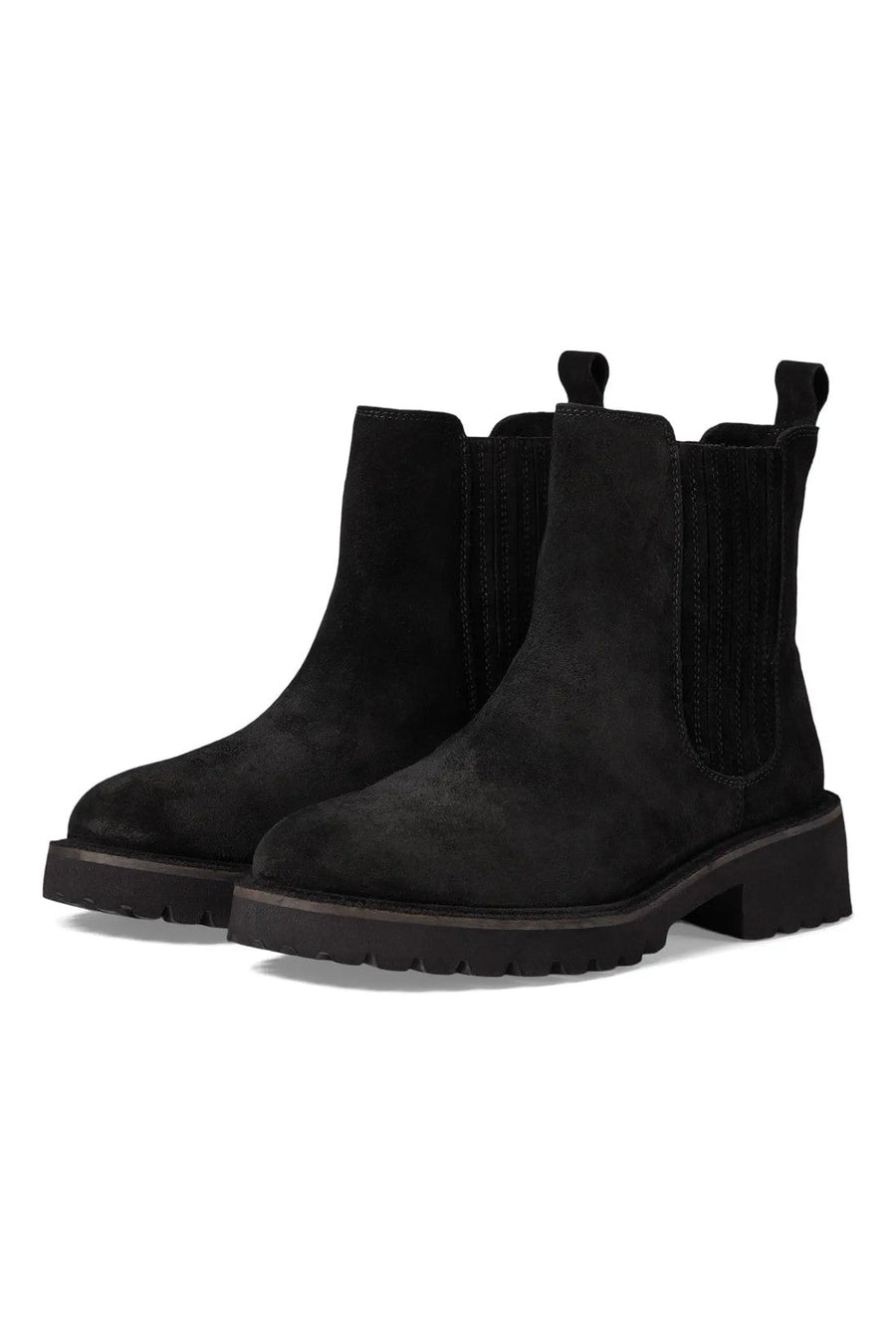 Seychelles Cashew Booties in Black Suede – side view