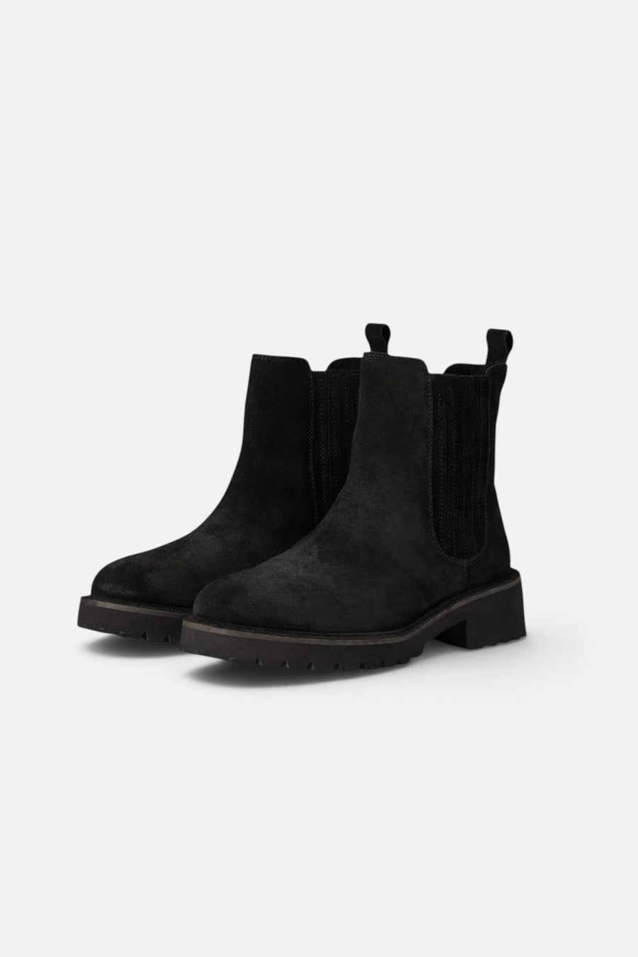 Seychelles Cashew Booties in Black Suede – side view