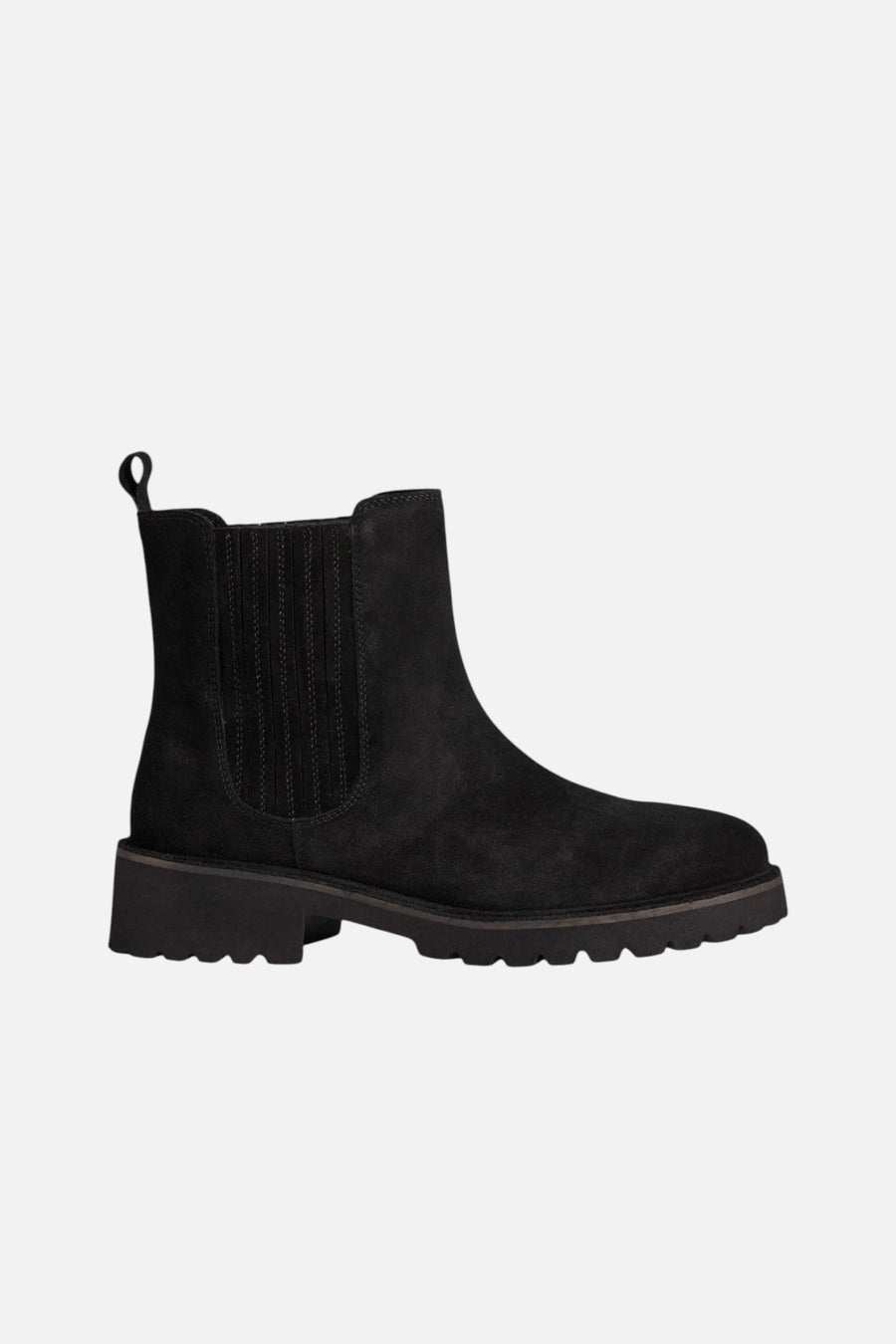 Seychelles Cashew Booties in Black Suede – side view