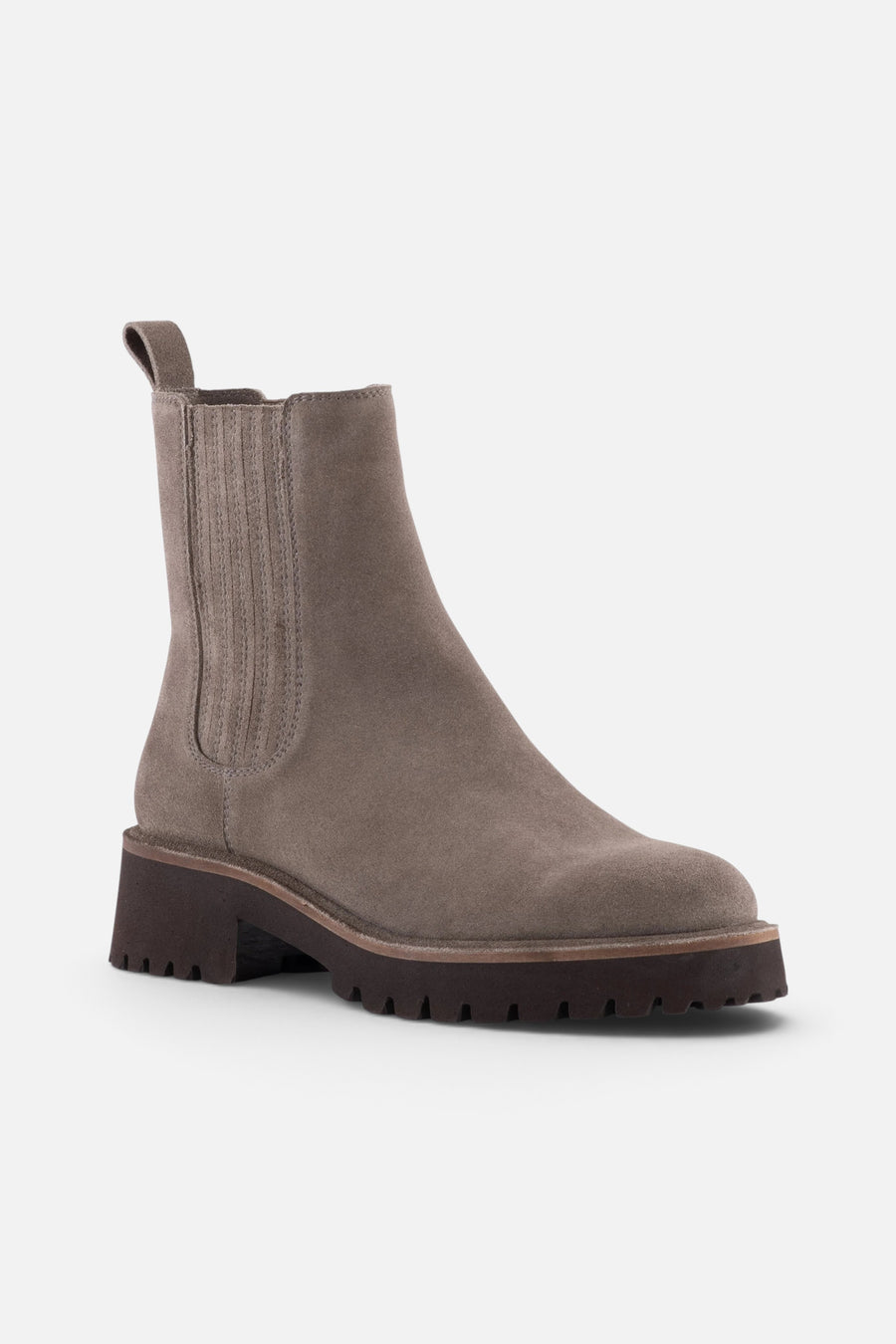 Seychelles Cashew Booties in Taupe Suede – side view