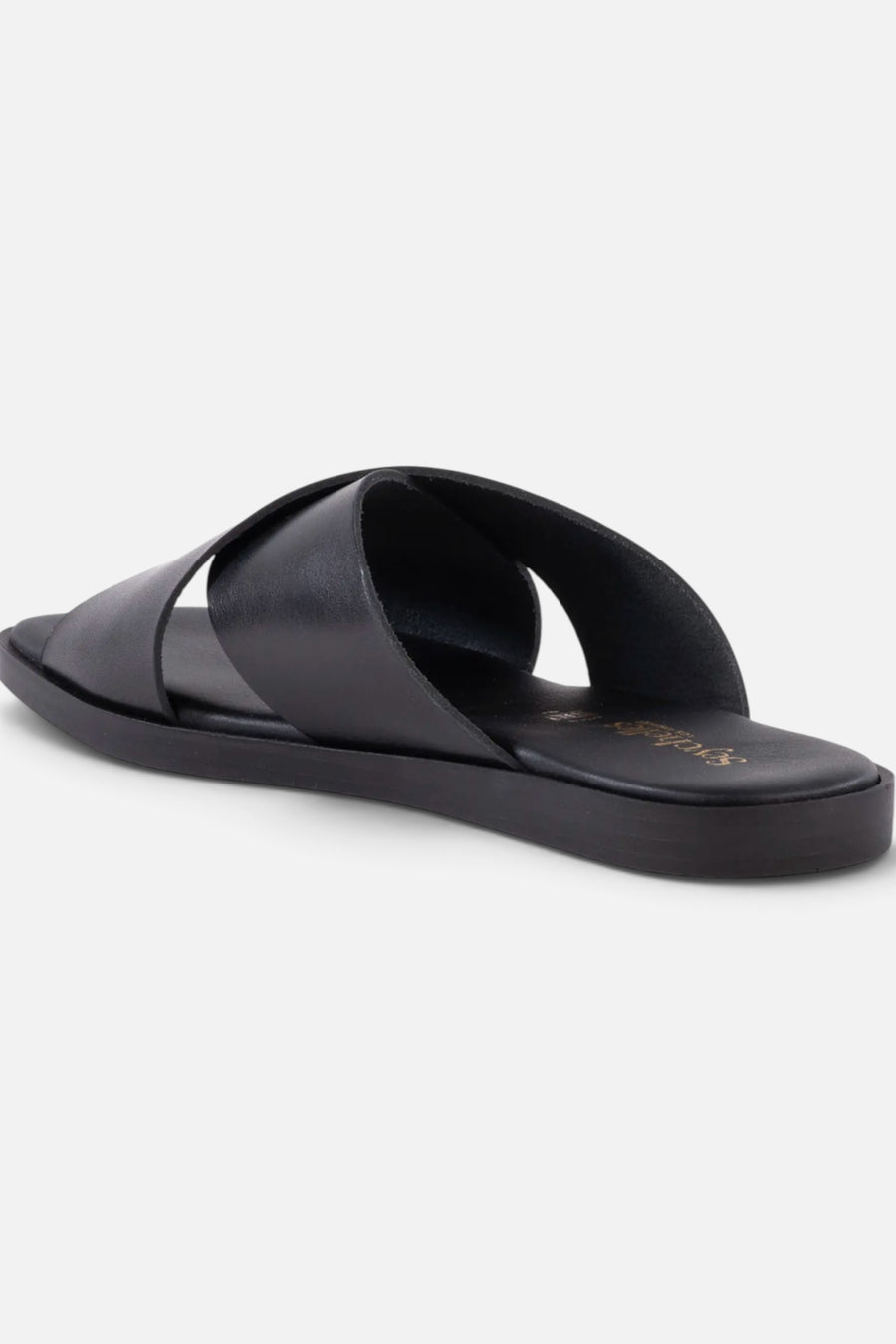 Seychelles Chai Criss Cross Sandal in Black Leather – side view
