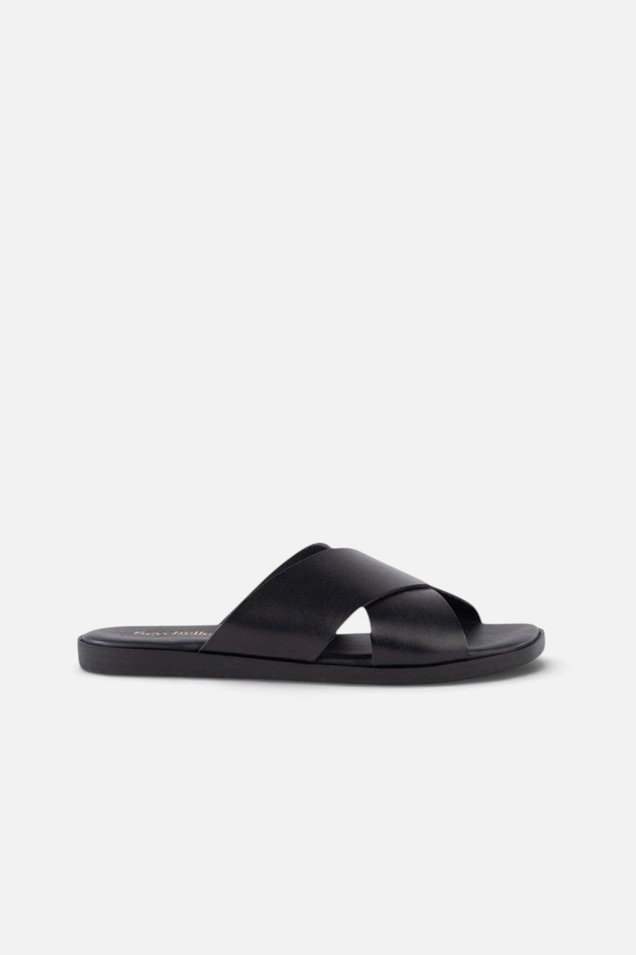 Seychelles Chai Criss Cross Sandal in Black Leather – side view