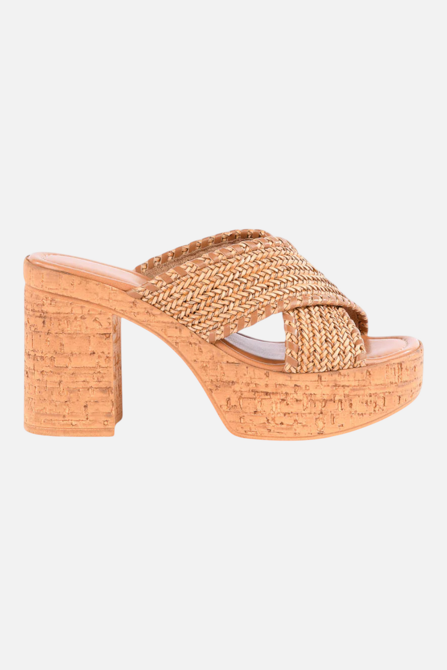 Seychelles Encore Raffia Platform Heel in Natural – back view