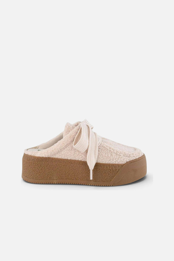 Seychelles Evolution Fleece Platform Mule in Cream