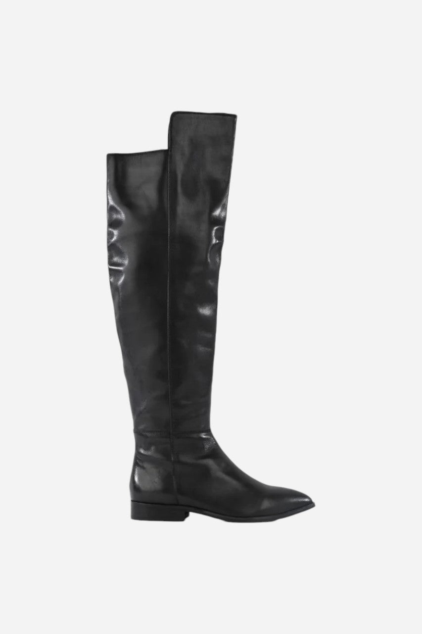 Seychelles Gentle Touch Tall Boot in Black – front view