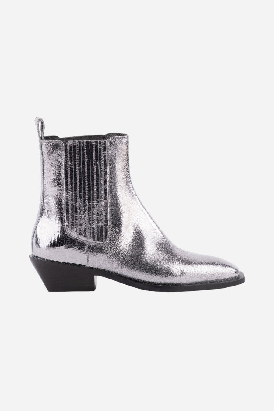 Seychelles Hold Me Down Booties in Metallic Leather Silver – front view