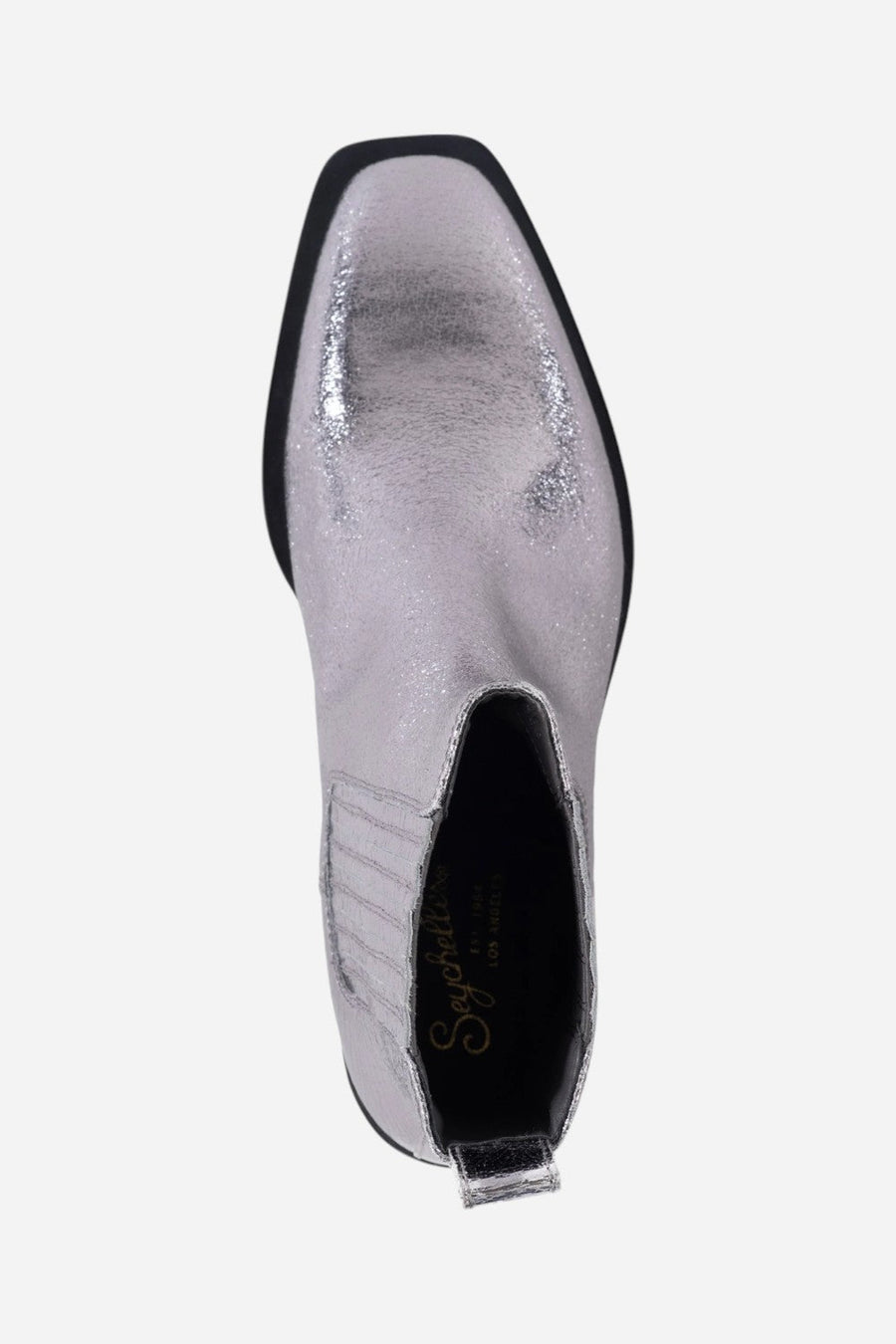 Seychelles Hold Me Down Booties in Metallic Leather Silver – side view