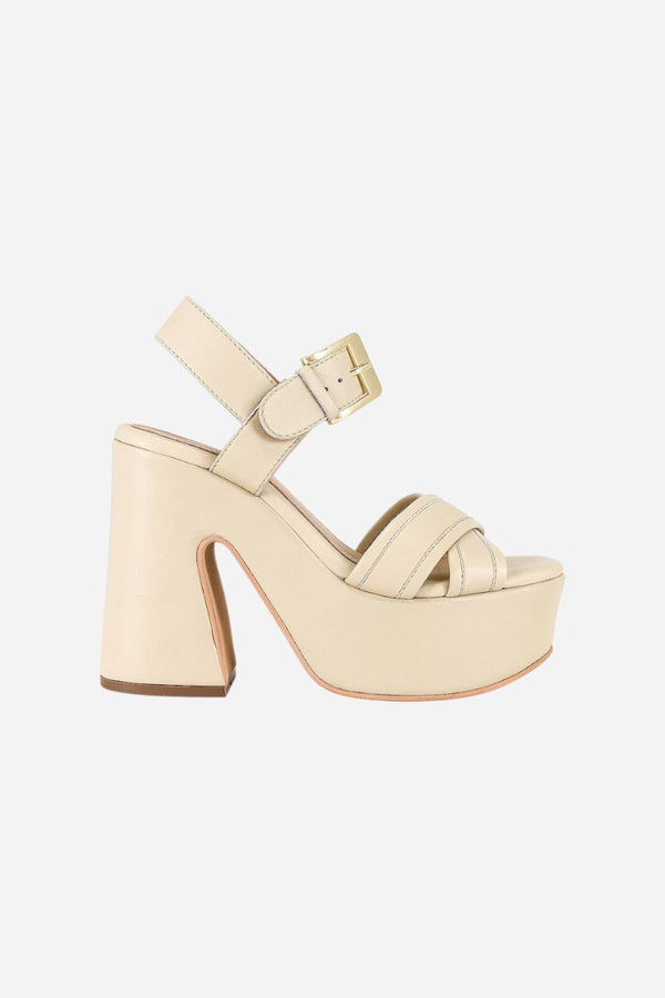 Seychelles Monsoon Platforms in Ivory Leather