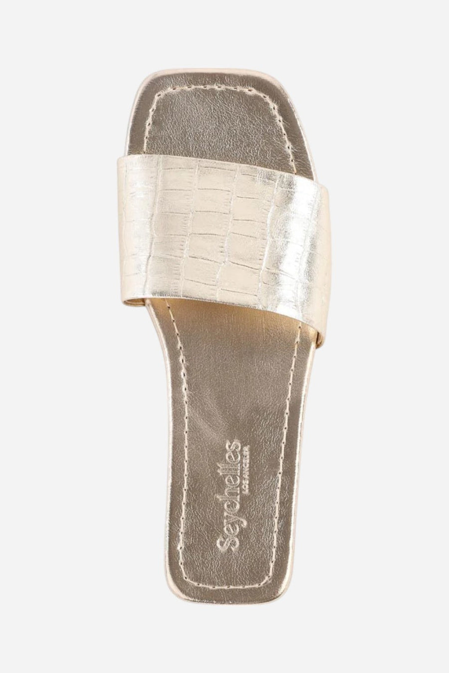 Seychelles Paris Slide in Gold – detail