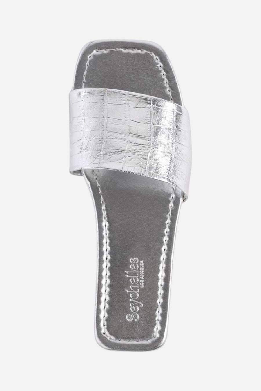 Seychelles Paris Slide in Silver – detail
