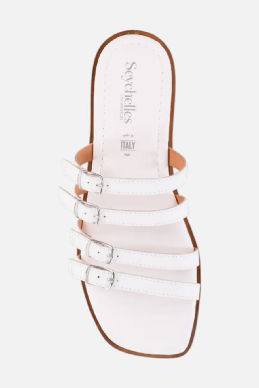 Seychelles Persuasion Strappy Sandal in Leather White – detail