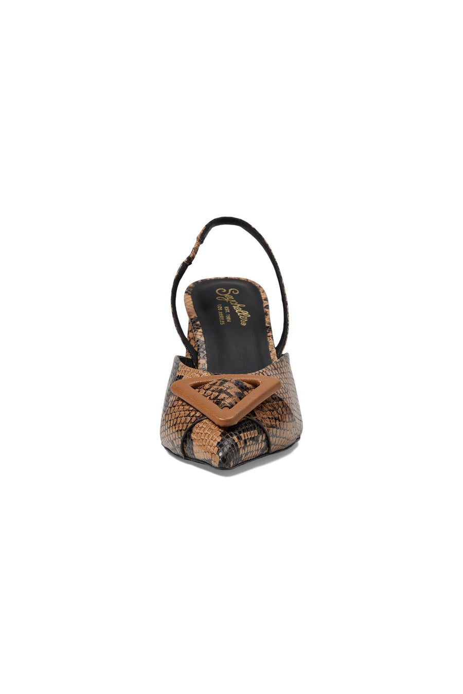 Seychelles Rumor Has It in Tan Exotic Leather – flat lay