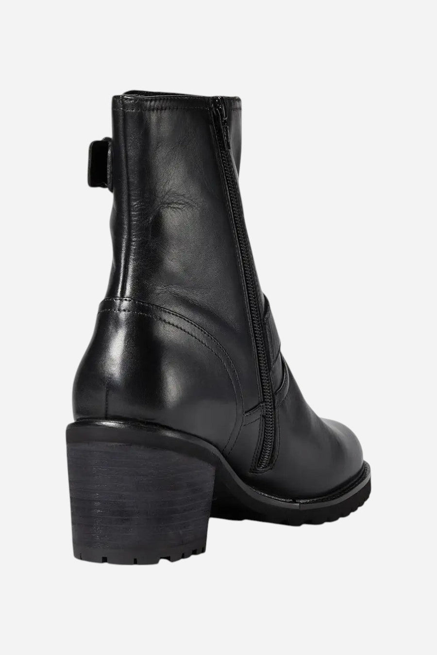 Seychelles Run Free Booties in Black Leather – back view