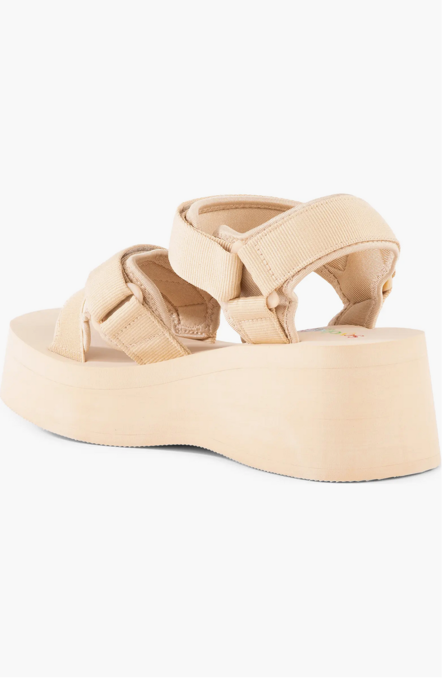 Seychelles Serenade Nylon Platform Sandals in Beige – side view