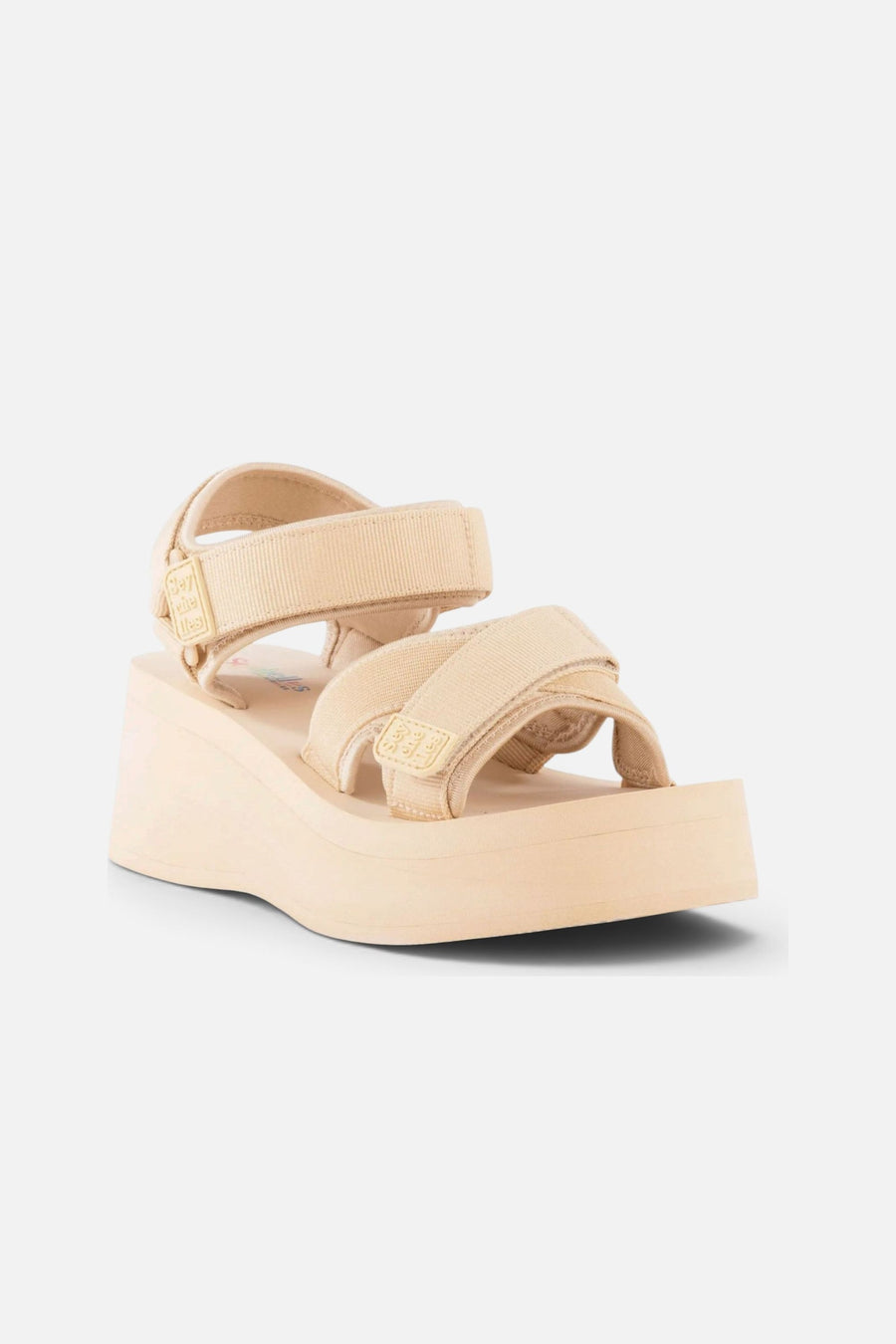 Seychelles Serenade Nylon Platform Sandals in Beige – side view
