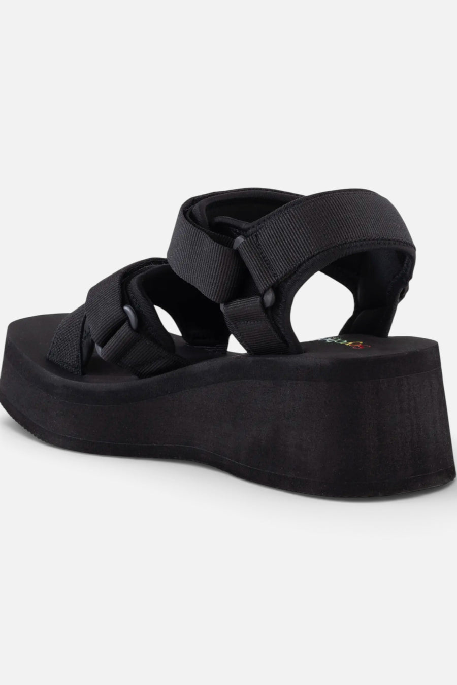 Seychelles Serenade Nylon Platform Sandals in Black – side view