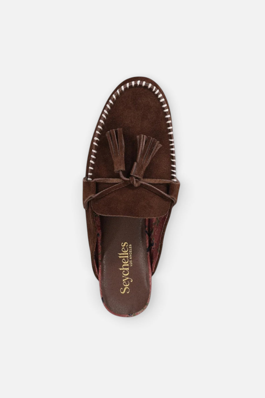 Seychelles Silverlake Mule in Brown Suede – top view
