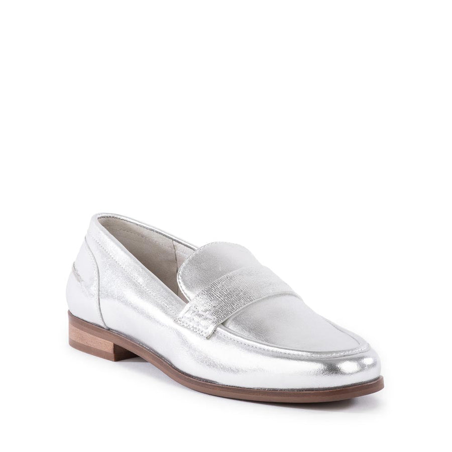 Seychelles Sooner or Later Loafer in Silver – back view