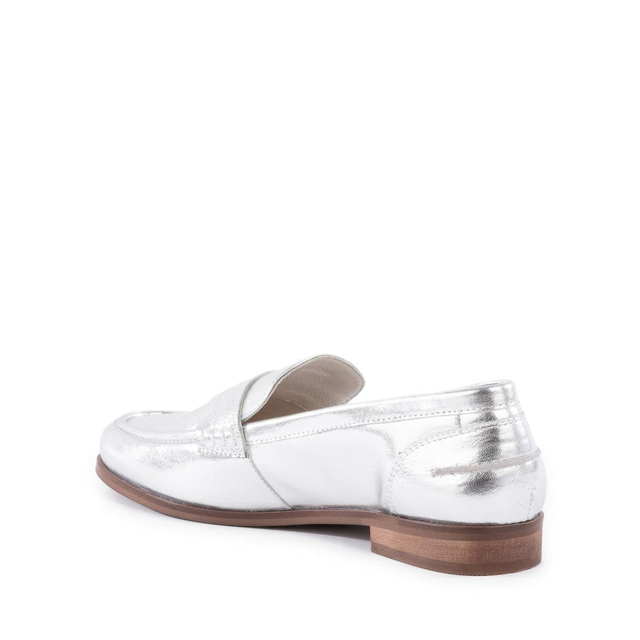 Seychelles Sooner or Later Loafer in Silver – side view