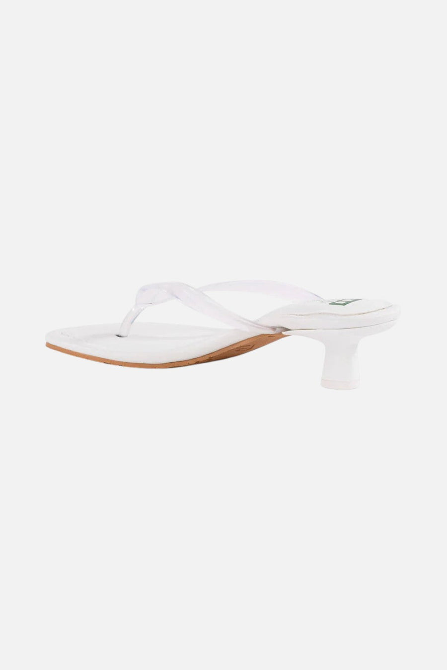 Seychelles Starburst Kitten Heel Sandal in White/Clear – side view