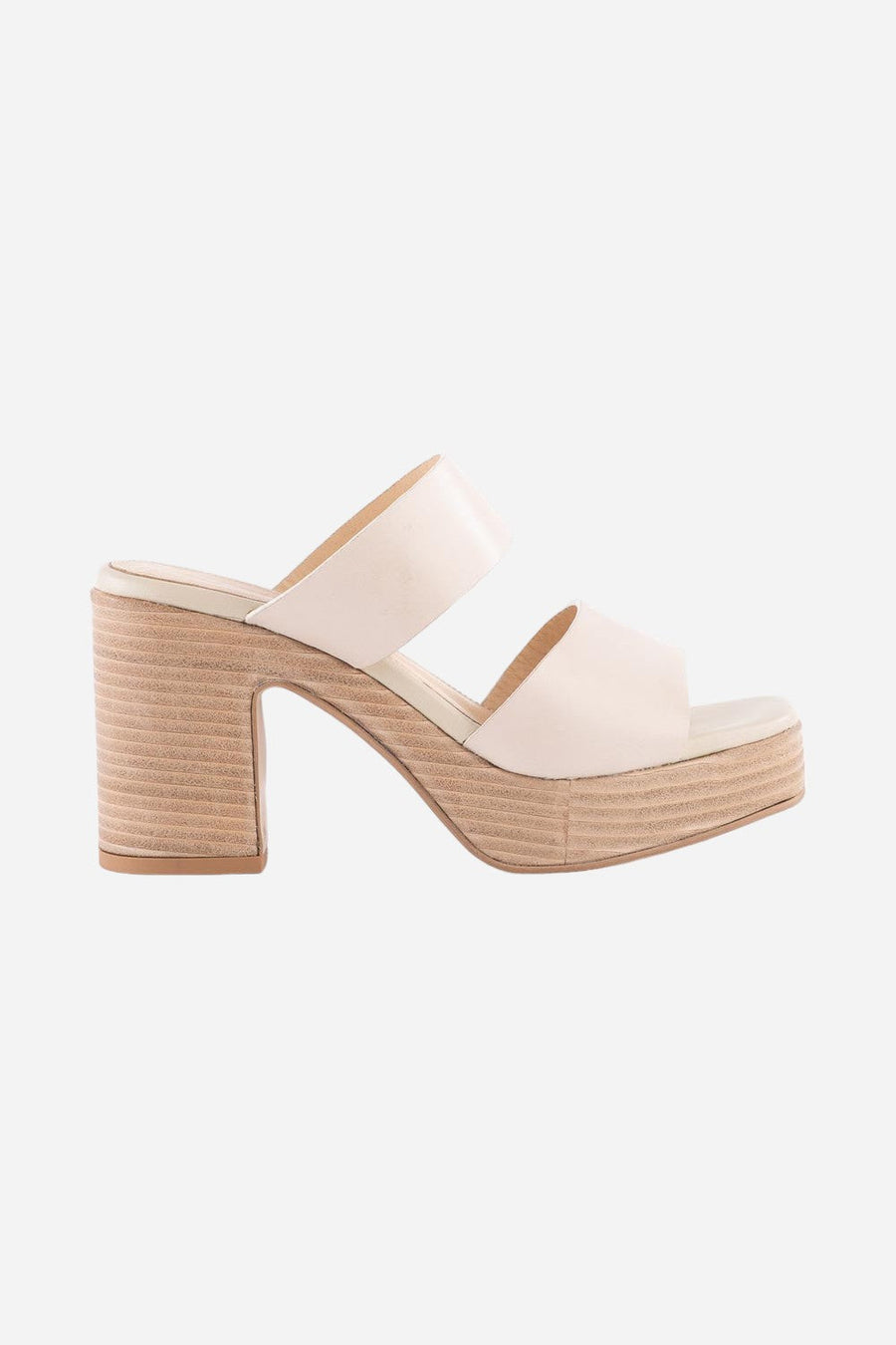 Seychelles Summer Nights Platform Sandals in Leather Off White – front view