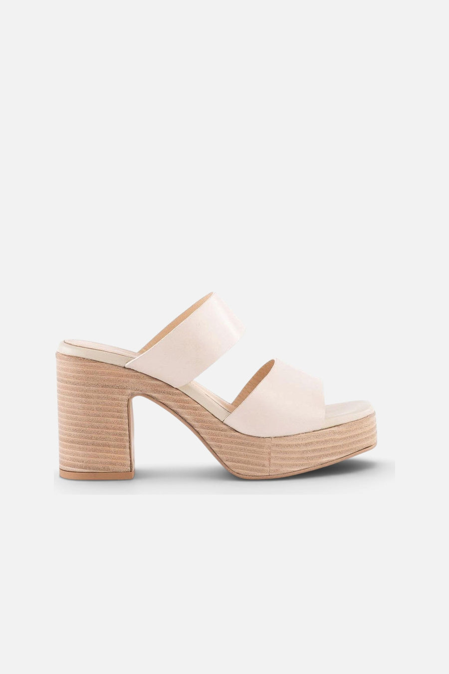 Seychelles Summer Nights Platform Sandals in Leather Off White – side view